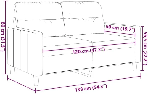 Vista 3 de vidaXL Sofá de 2 plazas gris oscuro - Cómodos asientos acolchados y cojines de respaldo - Marco de metal - Muebles modernos de sala de estar