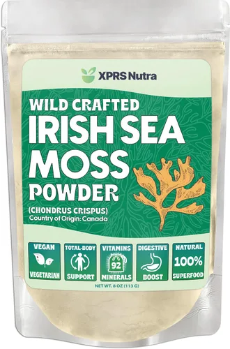 Vista 8 de XPRS Nutra Polvo de musgo marino irlandés (Chondracanthus Chamissoi) – Polvo de masa marina artesanal premium para una piel brillante – Polvo