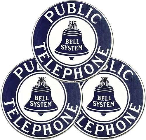 Vista 10 de Public Telephone Bell Systems - Letrero de teléfono vintage, sello giratorio para el emblema del teléfono, letreros de gas vintage, reproducción