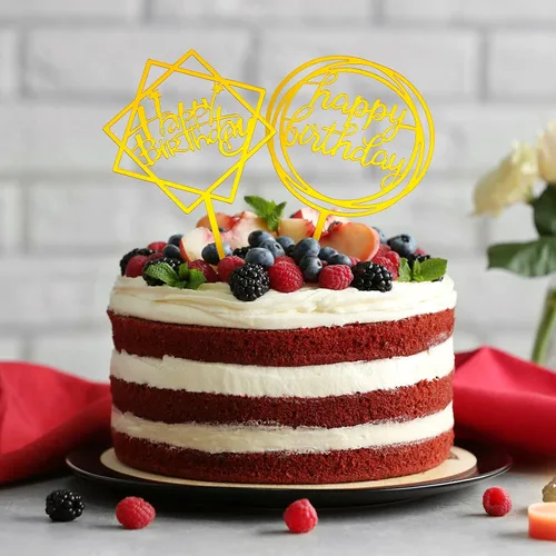 Vista 7 de 40 piezas de decoración dorada para pastel de feliz cumpleaños