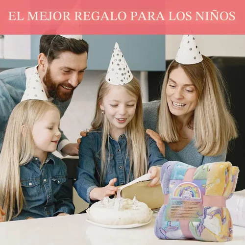 Vista 9 de LIFEYJ Manta que brilla en la oscuridad, regalos de unicornios para niñas, manta suave de 3, 4, 5, 6, 7, 8, 9, 10 años, juguetes para niñas de 6 a 8