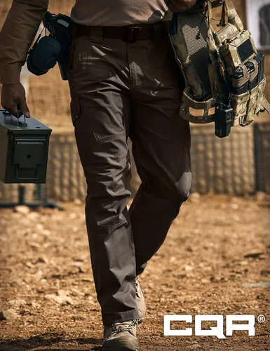 Vista 4 de CQR Pantalones tácticos tipo cargo, para hombre, tejido Ripstop, resistentes al agua, ligeros, para uso diario, para el trabajo, senderismo