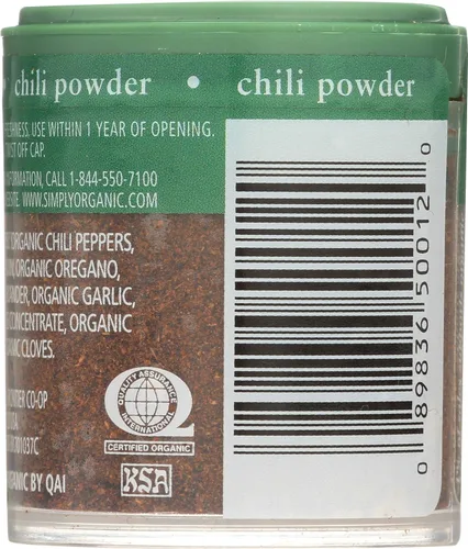 Vista 3 de Simply Organic, Mini chile en polvo, 0.60 oz