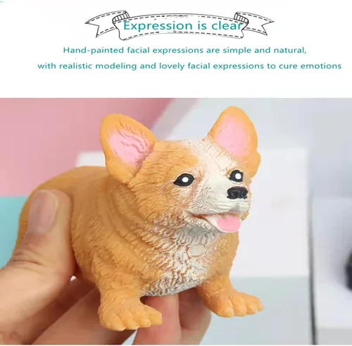 Vista 7 de FauKait Juguetes Blandos Juguetes Aplastantes Bolas de Estrés de Perro Corgi para Niños y Adultos, Juguetes de Halloween y Navidad, Regalos