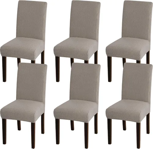 Vista 11 de Turquoize - Juego de 2 fundas elásticas para sillas de comedor, fundas lavables removibles para sillas de comedor, fundas de asiento para sillas
