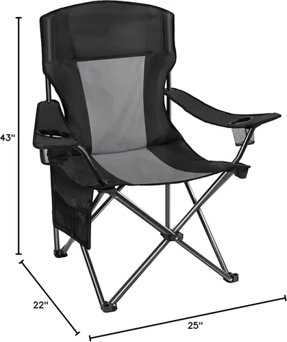 Vista 11 de AsterOutdoor - Silla plegable de campamento acolchada con portavasos grandes, organizador lateral y bolsillo trasero para exteriores, campamento