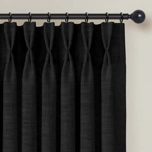 Vista 26 de INOVADAY Cortinas Plisadas con Memoria Entrenada de 96 Pulgadas de Largo, Cortinas de Lino para Sala de Estar, Juego de 2 Paneles de Cortinas Dark