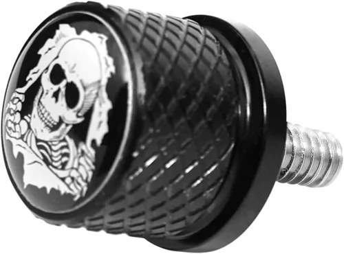 Vista 8 de Tornillo de tornillo de asiento de guardabarros moleteado de acero inoxidable negro de 1/4 "-20 roscas compatible con Harley Sportster Touring