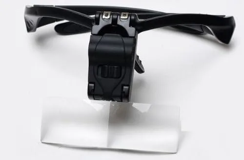 Vista 3 de 1.0x, 1.5x, 2.0x, 2.5x, 3.5x Lupa de diadema de soporte para gafas con lámpara LED #9892b