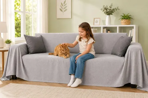Vista 11 de Protector de muebles antiarañazos para gatos, protector de sofá antiarañazos, antideslizante e impermeable (no se estira), protección de sofá apta