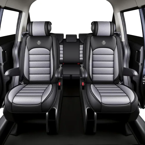 Vista 4 de JOJ Funda de asiento de automóvil para Ford Expedition 2007-2026, fundas de asiento de automóvil impermeables de cuero, juego completo, protector