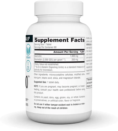 Vista 3 de Source Naturlas Quercetina 1000 con bromelina, apoyo respiratorio e inmunológico*, tabletas de 1000 mg, 60 unidades 1000 mg per Serving
