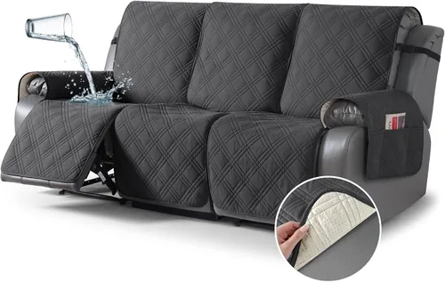 Vista 13 de TAOCOCO Fundas para Sillón de Dos Plazas Reclinable 100% Impermeables, Fundas Divididas para Loveseat Reclinable, Funda Antideslizante para Sofá
