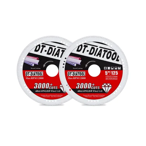 Vista 23 de DT-DIATOOL Ruedas de corte de diamante de 4 x 7/8 "para cuchillas de corte de metal de acero y hierro para amoladora angular