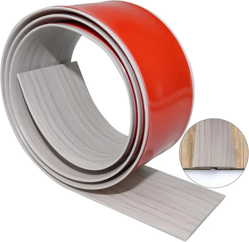 Vista 18 de Tira de transición de suelo de 1.57 pulgadas, tira de transición de vinilo plano autoadhesiva con respaldo fuerte, grano de madera de 1.6 in, 3.28