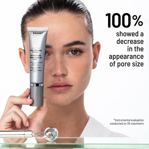 Vista 4 de Dr. Brandt Pores No More, imprimación refinadora de poros, minimiza instantáneamente la apariencia de los poros, absorbe el aceite y matifica