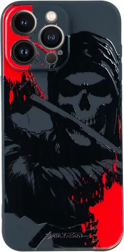 Vista 80 de SIMPLYMDRN Funda delgada para iPhone 12 Pro Max, diseño de guerrero, funda genial para hombres, funda de soldado de combate, delgada y flexible