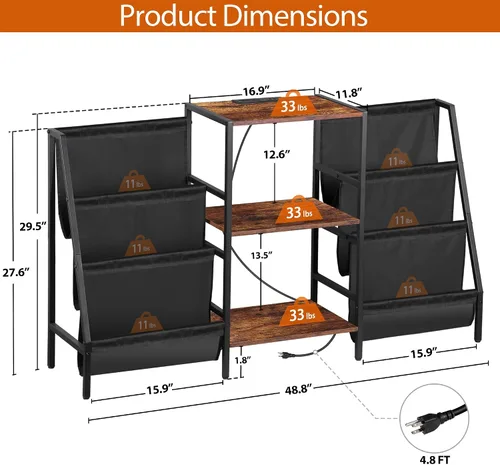 Vista 3 de ZENY Soporte para tocadiscos con almacenamiento de vinilo, soporte para tocadiscos con capacidad para hasta 280 álbumes, mesa de tocadiscos