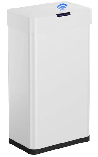 Vista 8 de Arlopu Cubo de basura automático, cubo de basura de acero inoxidable con sensor de movimiento, cubo de basura inteligente sin contacto, con tapa