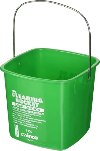 Vista 2 de Winco Cubo de limpieza de 3 cuartos de galón, solución de jabón verde
