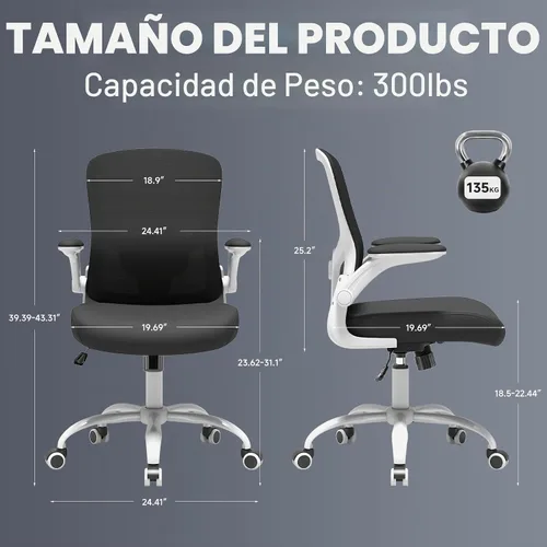 Vista 2 de Silla de oficina ergonómica, silla de juegos, silla de escritorio