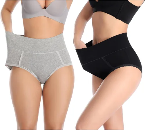 Vista 2 de MISSWHO Cotton High Waisted Soft Womens Underwear Breathable Panties, Multipack