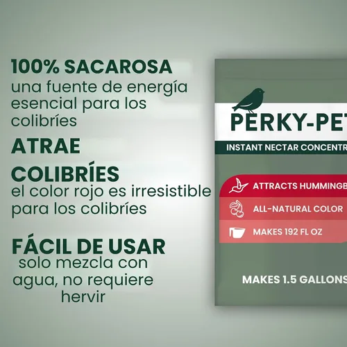 Vista 3 de Perky-Pet Concentrado instantáneo de néctar en polvo de colibrí, bolsa de 2 libras, 244SFB, hace 192 onzas de néctar de alimentos líquidos