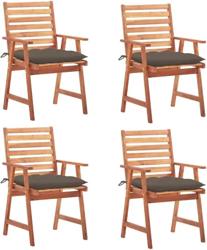 Vista 14 de Patio Dining Chairs 2 pcs with Cushions Solid Acacia Wood Dinning Room Outdoor Seating Outside Chairs Sillas para Comedor for Picnic Beach Courtyard