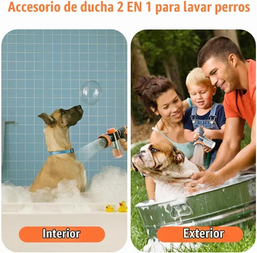 Vista 2 de Accesorio de manguera de lavado para perros con manguera de ducha de 6.6 Negro
