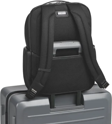 Vista 3 de Brics Porsche Mochila para portátil de 16 pulgadas mochila grande de viaje de nailon para hombres y mujeres colección Roadster color negro Negro L