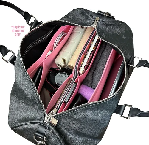 Vista 4 de Keepall Bag Organizer for Lv Keepall 50 Insert Keepall 45 Organizer Base Shaper Handmade 3mm Premium Felt Snug Sturdy (Keepall 45, Lime)