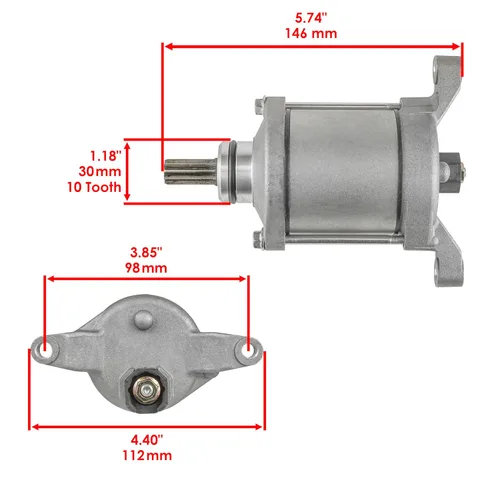 Vista 2 de Caltric Motor de arranque compatible con Suzuki LT-A400F LTA400F KingQuad 400 4X4 AS AUTO 2010 2011-2024