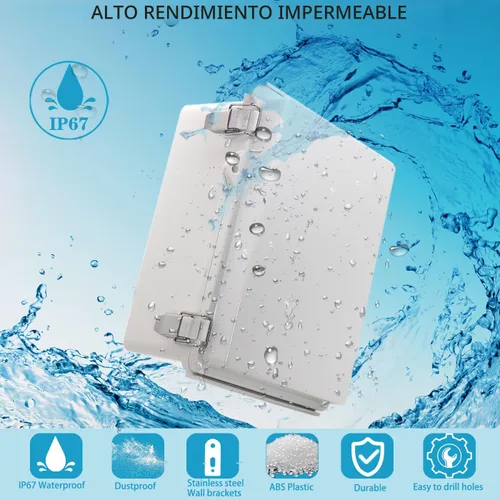 Vista 2 de Caja Eléctrica Impermeable para Exteriores Caja de Conexiones Resistente a la Intemperie IP67 Carcasa de Plástico ABS Caja de Proyecto para Gris
