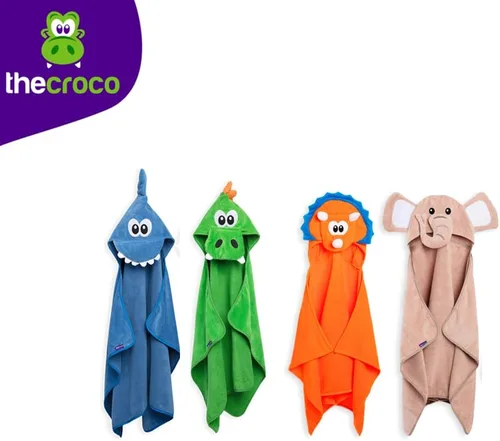 Vista 5 de Toalla de animal con capucha calidad premium: ultra suave, súper absorbente, XL 49 x 28 pulgadas, para niños y bebés, para baño, playa, piscina