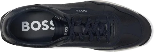 Vista 2 de HUGO BOSS Zapatillas Zayn de malla de cuero de perfil bajo para hombre