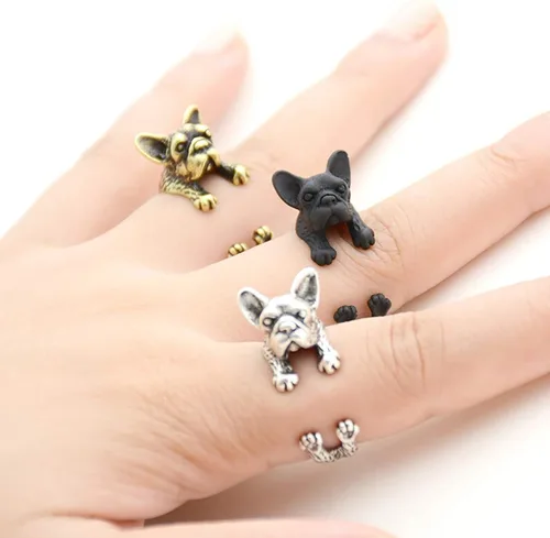 Vista 7 de Queenbox - Anillo para mujer, diseño de bulldog francés