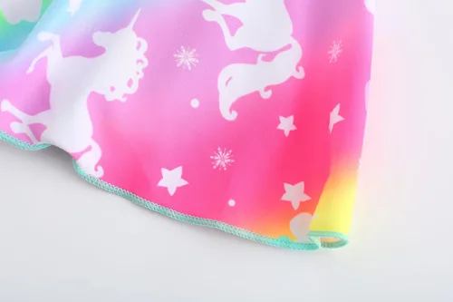 Vista 5 de Traje de baño de unicornio de una pieza para niñas, traje de baño de sirena, traje