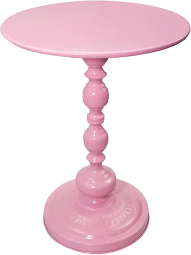Vista 9 de Benkyo Mesa auxiliar redonda negra moderna de metal con pedestal para sala de estar, dormitorio, color negro
