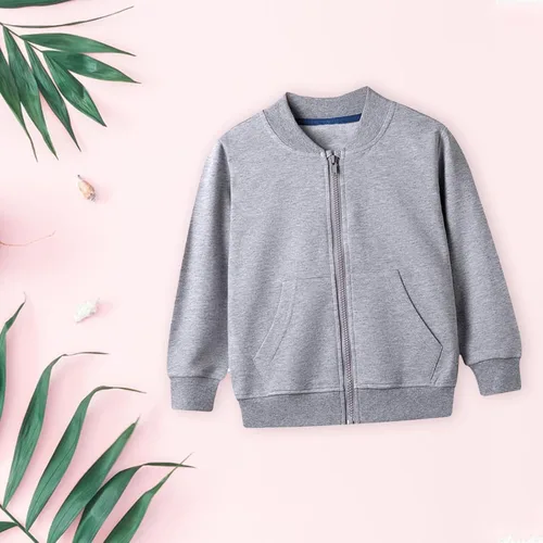 Vista 7 de XOWRTE Niños niños bebé Outwear manga larga cuello redondo color sólido chaqueta cremallera capucha a prueba de viento largo 2t abrigo