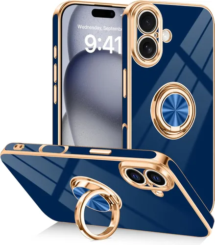 Vista 17 de Funda diseñada para iPhone 17 Pro Max con soporte de anillo, color azul