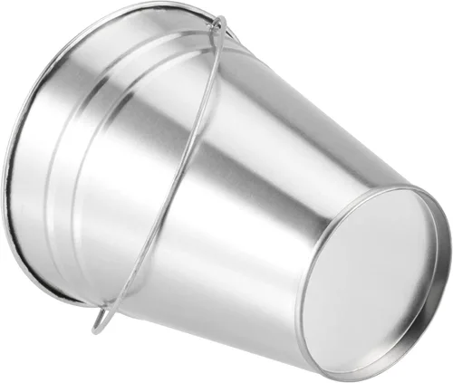 Vista 4 de SINJEUN Paquete de 30 cubos de metal galvanizado de 4.5 x 5 pulgadas, cubos metálicos plateados con asa, mini cubos de hojalata para manualidades
