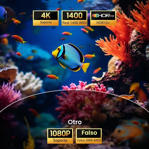 Vista 4 de Proyector oficial de Google TV 4K con WiFi y Bluetooth, proyector de películas inteligentes con enfoque automático HDR10, pantalla de 200 pulgadas