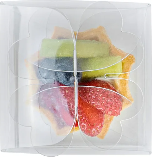 Vista 11 de Restaurantware - Cajas de recuerdo de boda de 2.8 x 2.4 pulgadas, 100 cajas de dulces transparentes con parte superior de trébol. Para bodas, baby