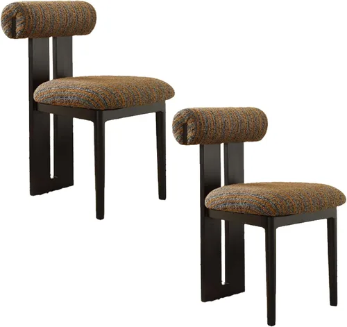 Vista 19 de Juego de sillas de comedor de madera, sillas de comedor tapizadas, silla de cocina con patas de silla de madera maciza, para restaurantes, salas