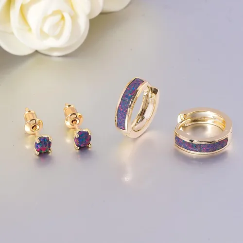 Vista 118 de CiNily Aretes Huggie de ópalo con bisagras, chapados en oro, hipoalergénicos, pequeños aretes de aro para mujeres, adolescentes, niñas, hombres