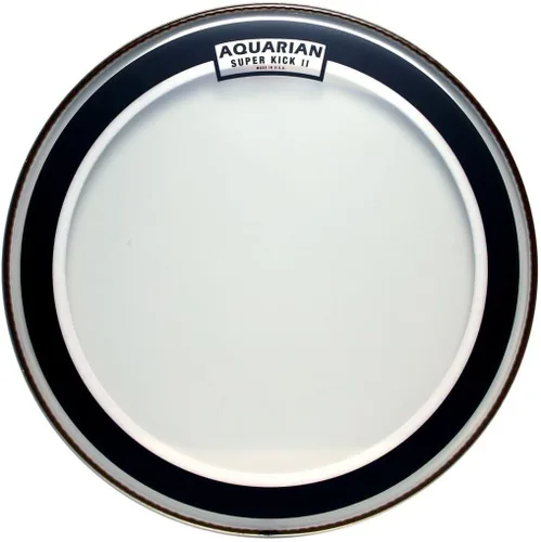 Vista 2 de Aquarian Drumheads SKPII22BK Super-Kick II Prepack - Cabezal de bombo (22 pulgadas), color negro brillante