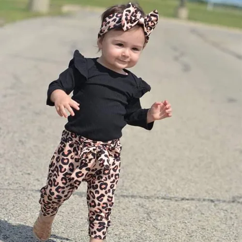 Vista 4 de Aalizzwell Preemie - Conjunto de ropa para bebé recién nacido, mameluco acanalado, pantalones para otoño e invierno