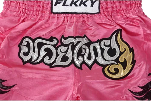 Vista 6 de FLKKY Muay Thai - Pantalones cortos de boxeo para hombres y mujeres, de alta calidad, para entrenamiento de artes marciales, gimnasio, boxeo