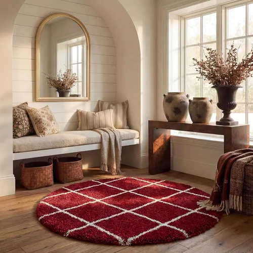 Vista 124 de SAFAVIEH Hudson Shag Collection - Alfombra decorativa de 2 x 3 pies, color beige y marfil, diseño moderno de enrejado, no desprende pelusa