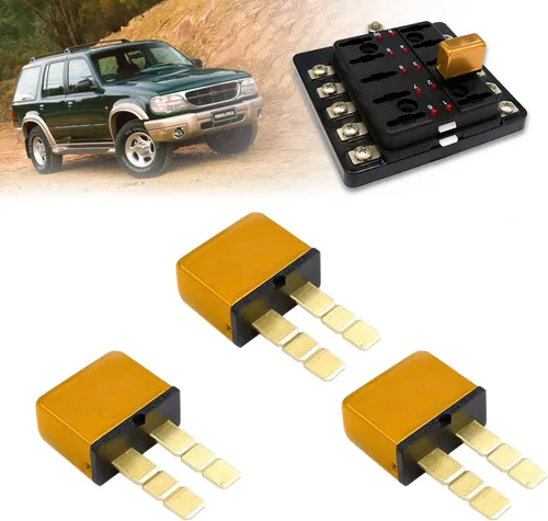 Vista 12 de Disyuntor automotriz T1 reinicio térmico, montaje enchufable con función de cierre, conexión de terminal tipo cuchilla ATC ATO (5 piezas)